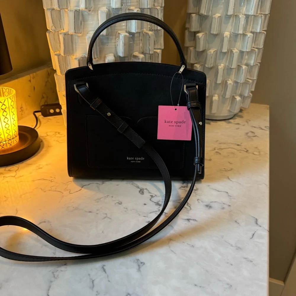 kate spade Romy Black Floral Appliqué Satchel
